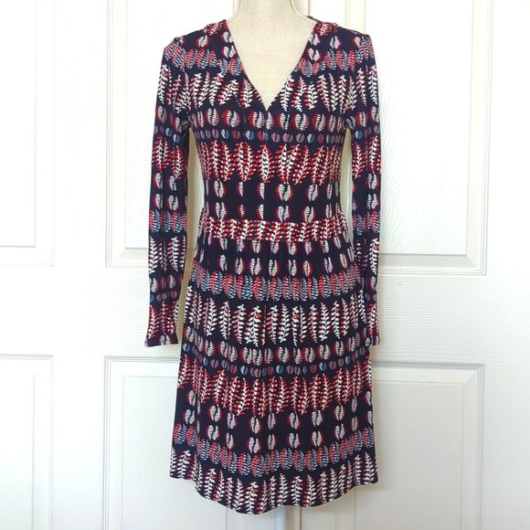 Tory Burch Fantasy Spring Fern Printed Long sleeve Dress - Picture 4 of 9